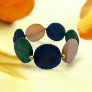 Armband blauw/ groene cirkels