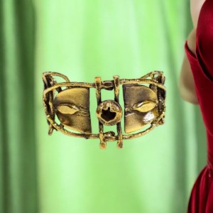 Handgemaakte armband brons