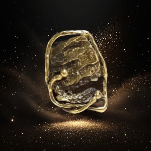 Handgemaakte ring brons