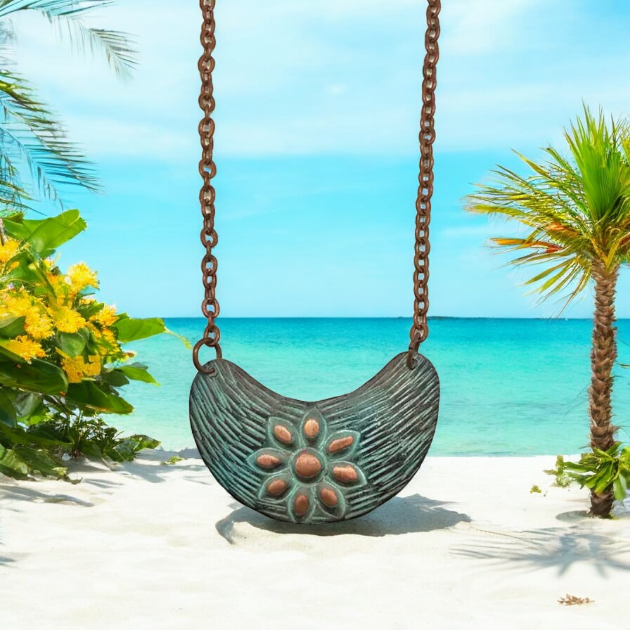 koperen ketting bloem