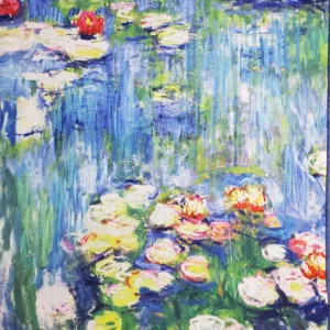 Monet waterlelie schilderij print wollen sjaal