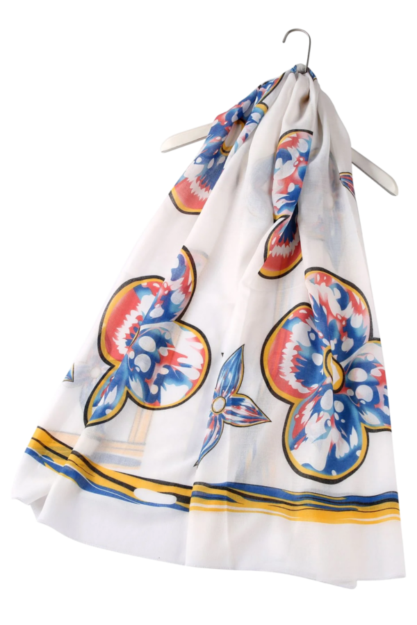 Zachte Big & Bold Flower gerafelde sjaal