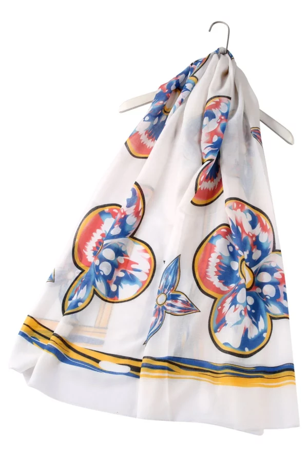 Zachte Big & Bold Flower gerafelde sjaal - Afbeelding 2