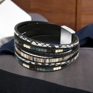 Lederen armband zwart