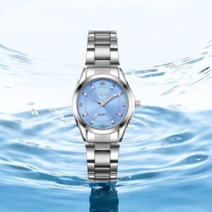 Waterdichte roestvrijstalen dameshorloge van hoge kwaliteit/sky bleu