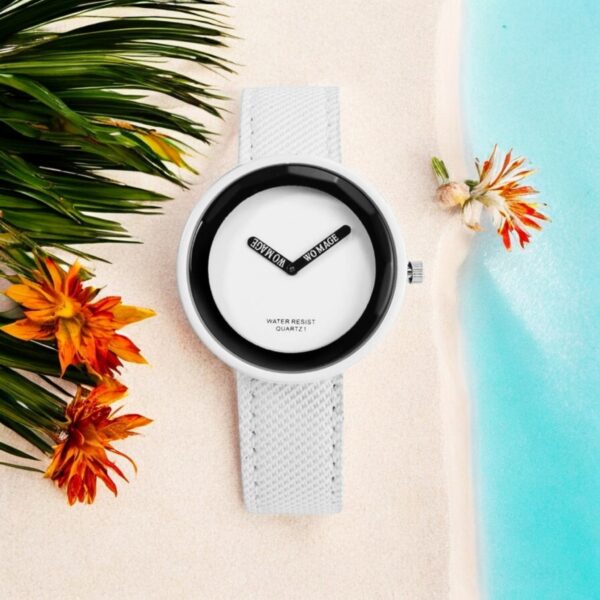 Modieus polshorloge met PU lederen armband voor dames kleur wit