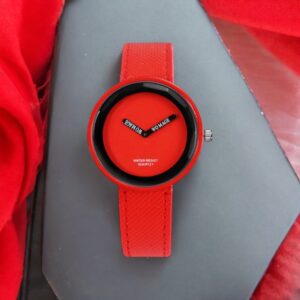 Modieus polshorloge met PU lederen armband voor dames kleur rood