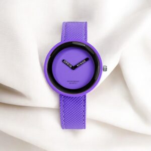 Modieus polshorloge met PU lederen armband voor dames kleur paars