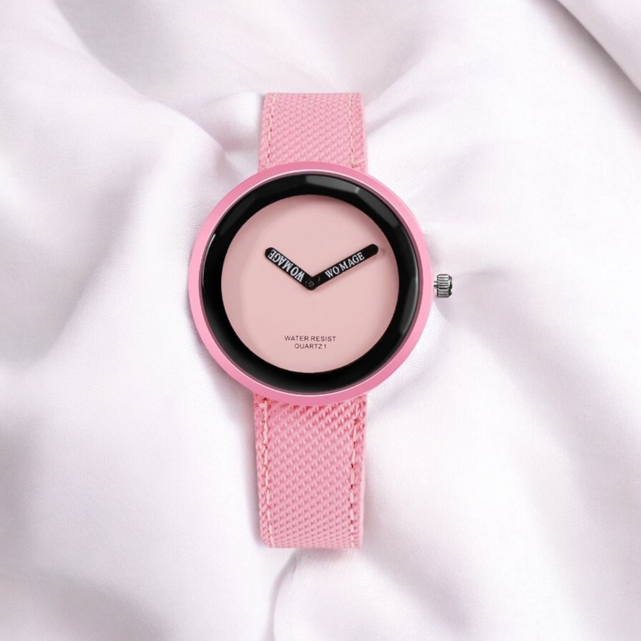 Modieus polshorloge met PU lederen armband voor dames/roos