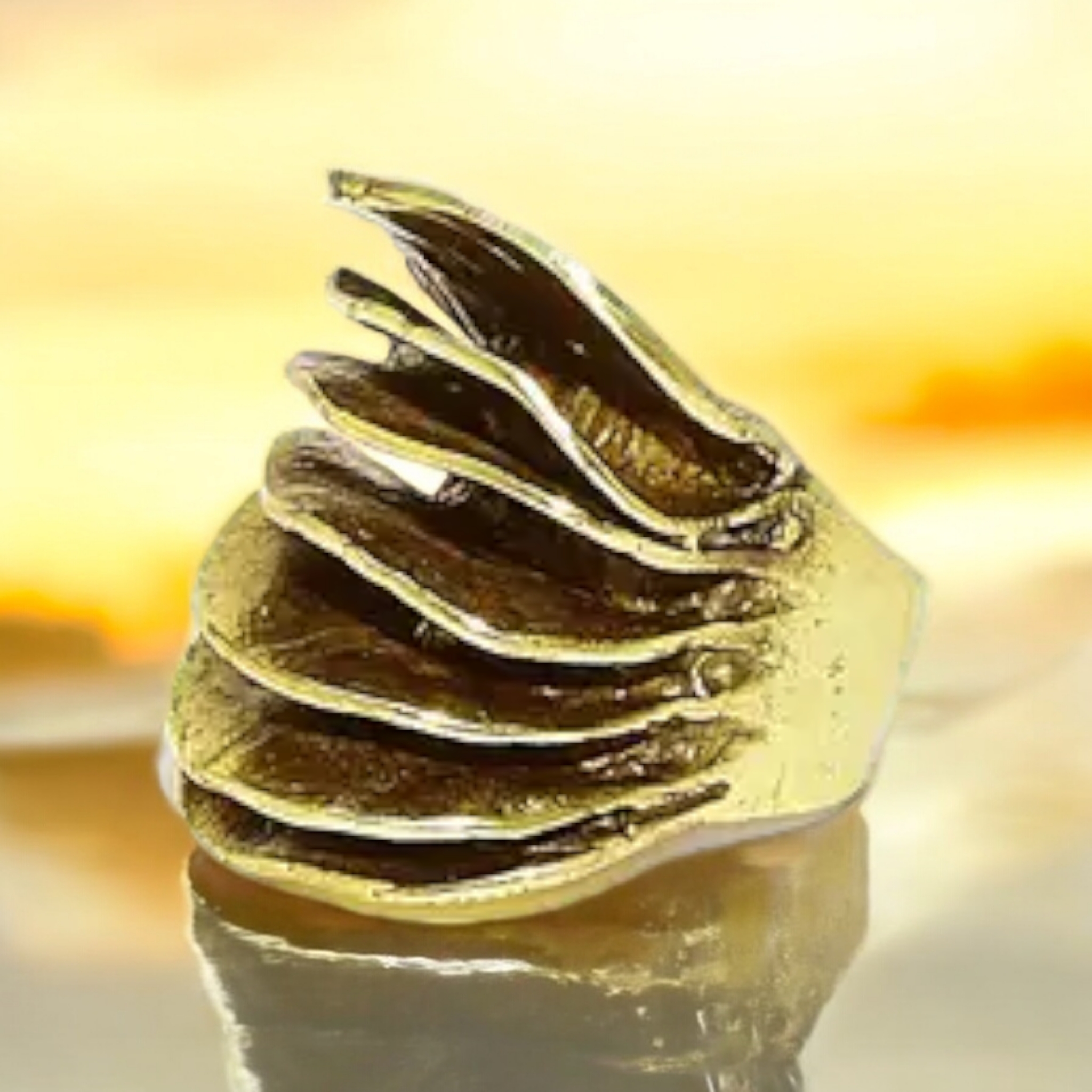 Handgemaakte bronzen ring