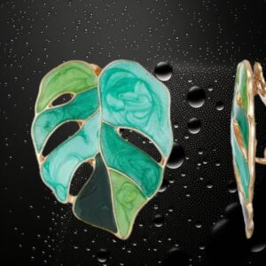 Oorbellen met clip groen