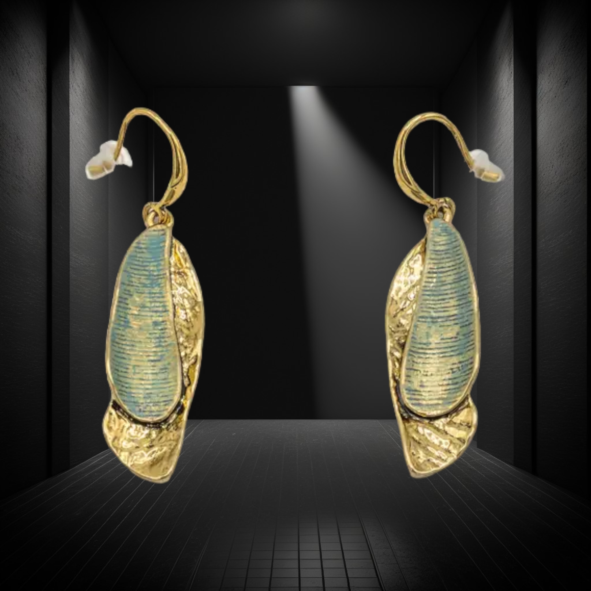 Vintage oorbellen langwerpig