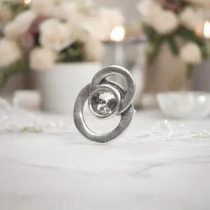 Handgemaakte tinnen ring